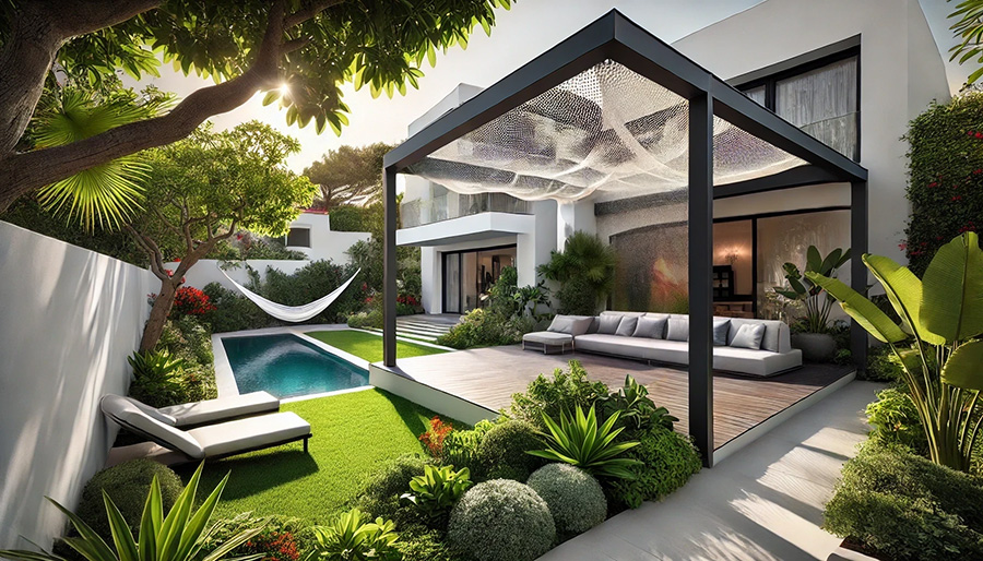 Filet camouflage jardin moderne