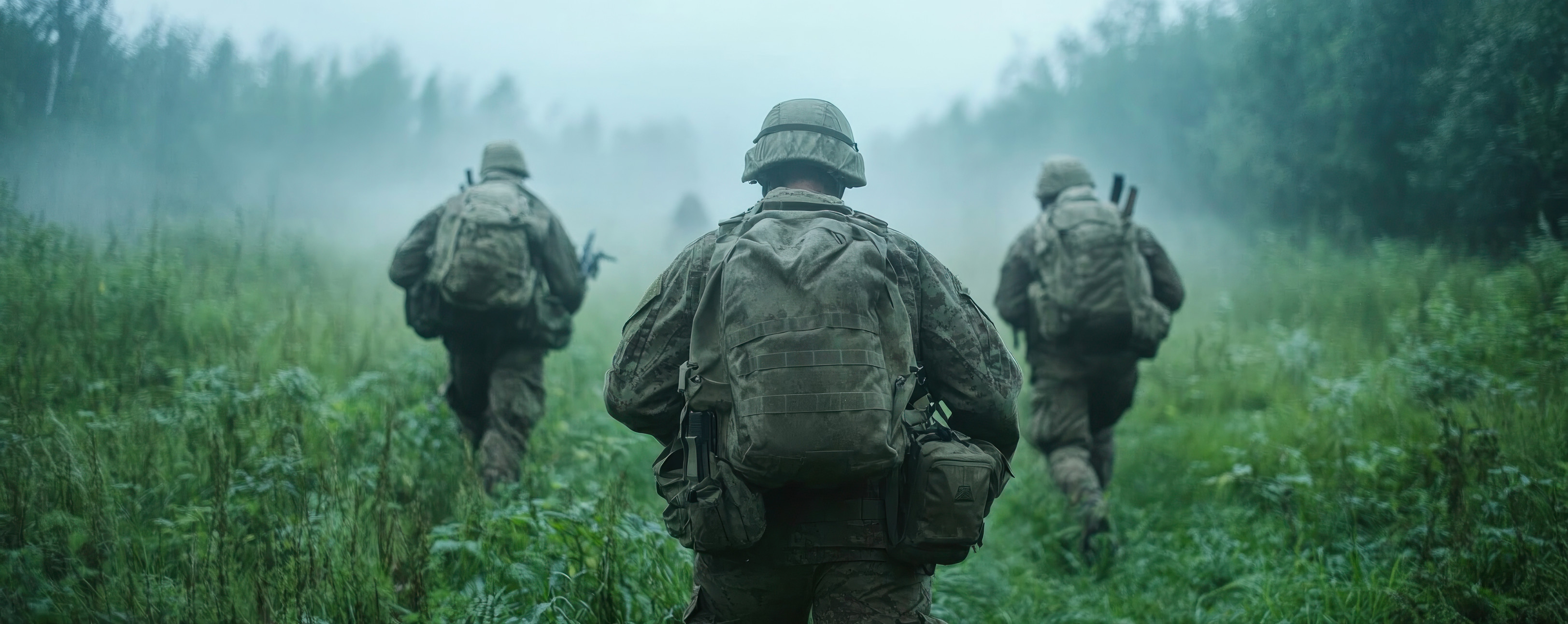 Militaire sous la pluie