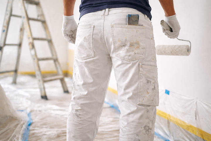 Pantalon peintre blanc