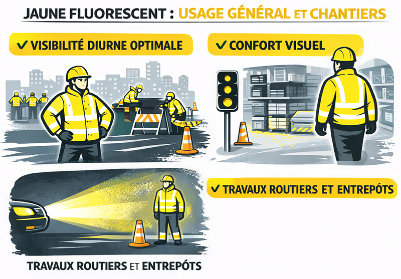 Utilisation gilet jaune fluo