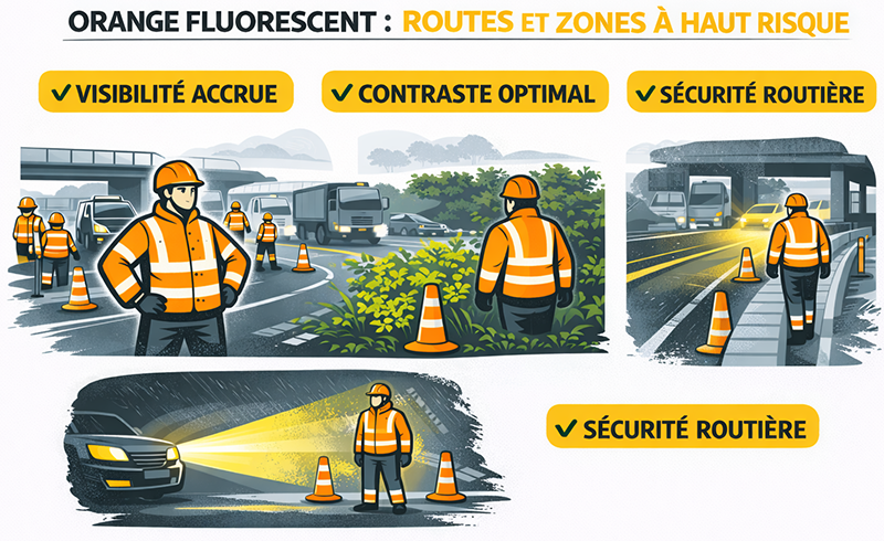 Utilisation gilet orange fluo