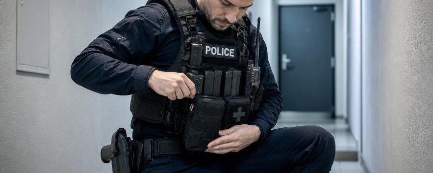 Gilet tactique police : accessoires MOLLE pour l'urbain