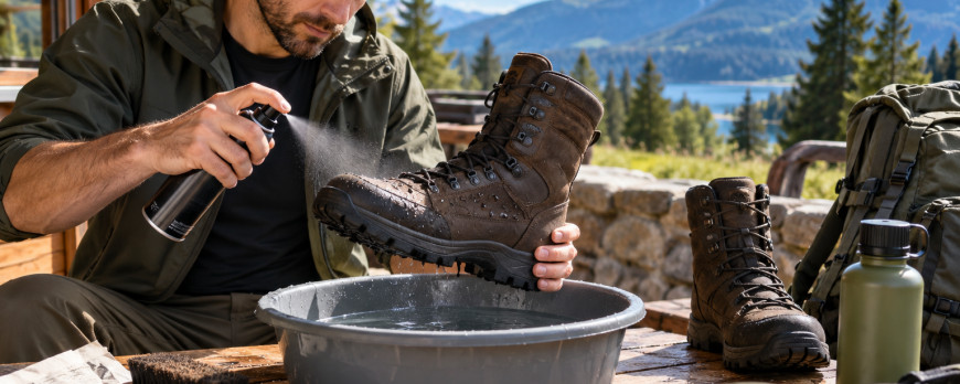 Tester l'imperméabilité de ses rangers avant une mission