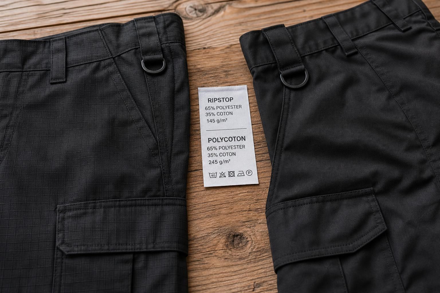 Ripstop ou polycoton pour un pantalon d'intervention noir ?